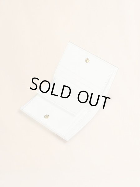 画像5: MARNI マスタードホワイト グリーン サフィアーノレザー製二つ折りウォレット (5)