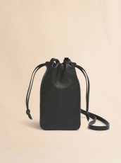 画像2: MARNI ブラック レザー製ドローストリング付きスマホホルダー、マルニメンディング入り (2)