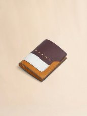 画像3: MARNI ブラウン ホワイト マスタード サフィアーノレザー製二つ折りウォレット (3)
