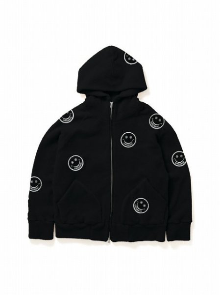 画像1: 【Perfect ribs®︎×A LOVE MOVEMENT】Bear Hoodie with Smile Patch /Black Bear (1)