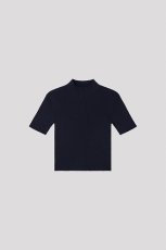 画像1: CFCL PORTRAIT SHORT SLEEVE TOP(NAVY) (1)