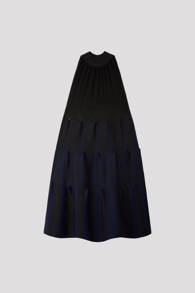 画像1: CFCL TERRACED LUCENT SLEEVELESS DRESS(BLACK) (1)