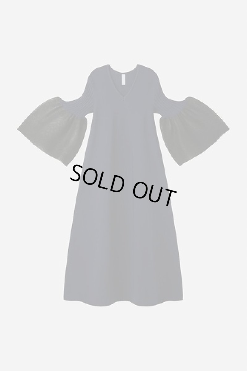 画像1: CFCL POTTERY LUCENT LONG BELL SLEEVE FLARE DRESS(NAVY) (1)