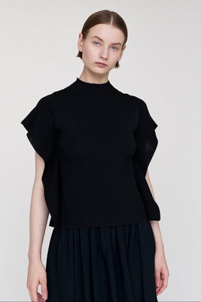 画像4: CFCL PORTRAIT CREASE TOP(BLACK) (4)