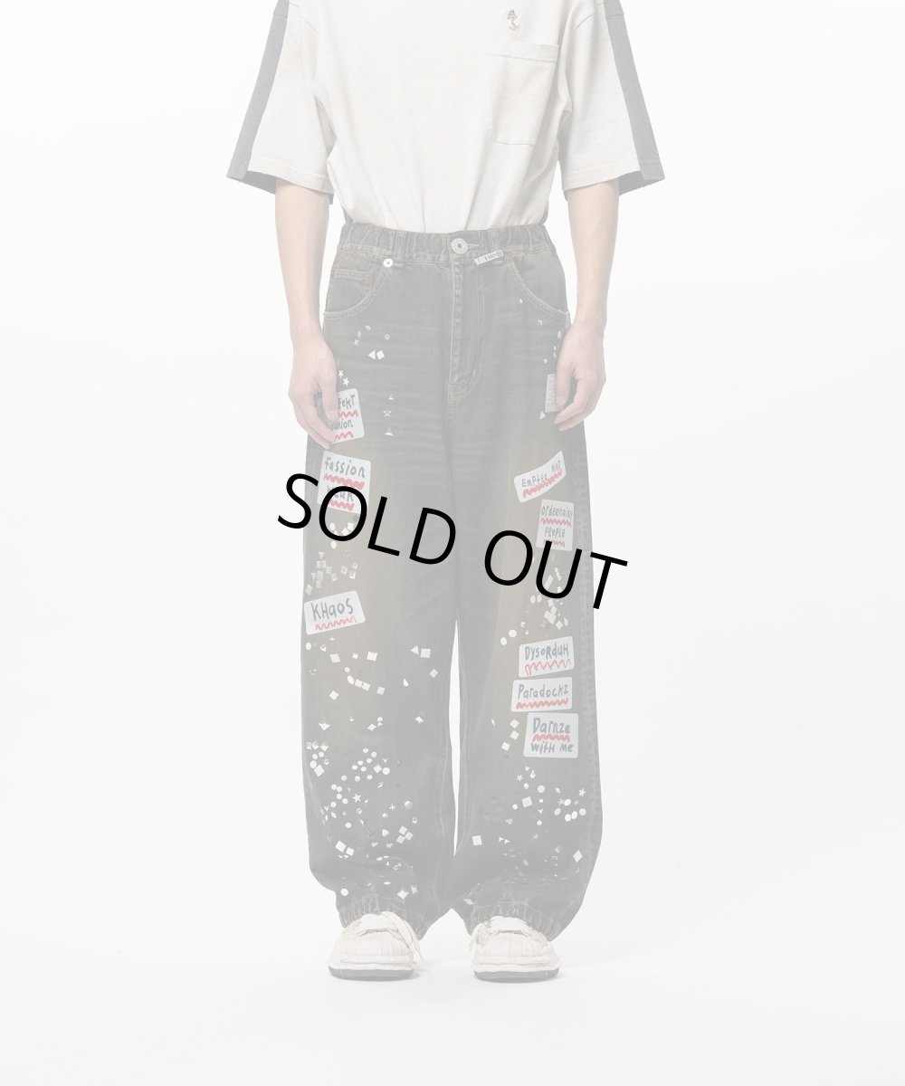 画像1: Maison MIHARA YASUHIRO Embellished Sticker Denim Pants (1)