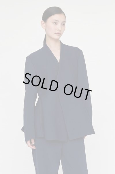 画像6: CFCL MILAN COLLARLESS FLARE JACKET(BLACK) (6)