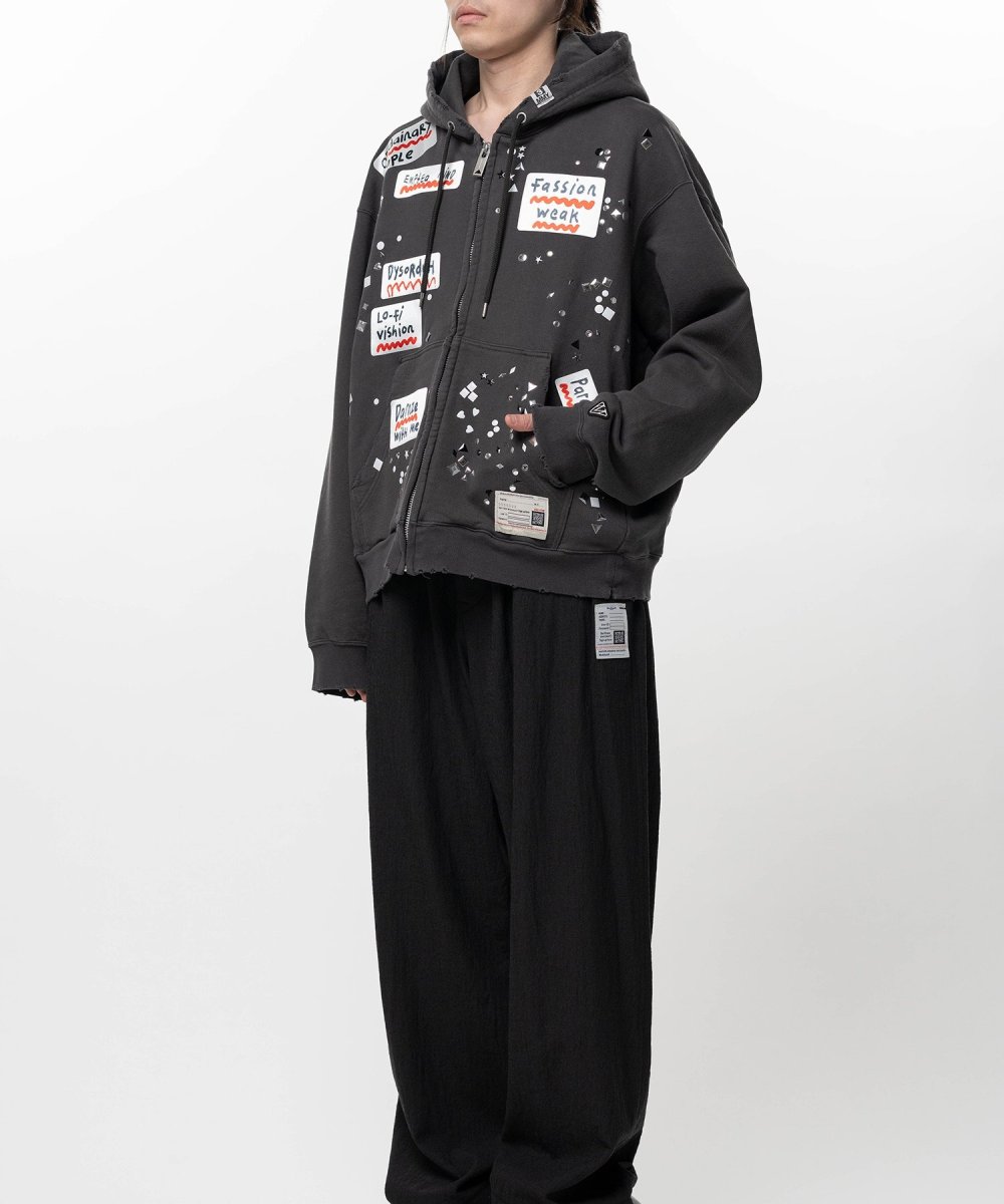 画像7: Maison MIHARA YASUHIRO Embellished Sticker Zip-Up Hoodie (7)