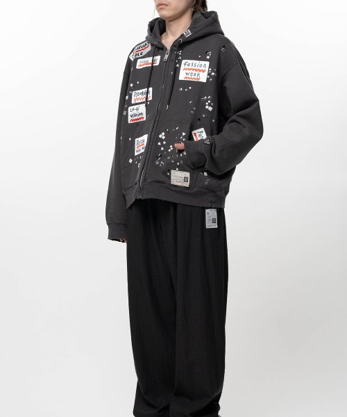 画像5: Maison MIHARA YASUHIRO Embellished Sticker Zip-Up Hoodie (5)