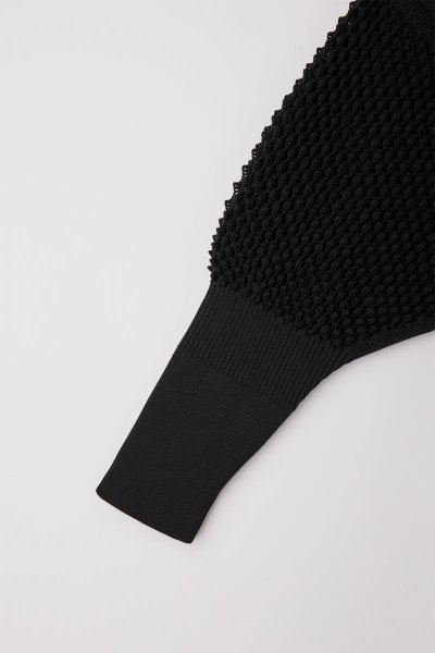 画像3: CFCL LATTICE CROPPED CARDIGAN(BLACK) (3)