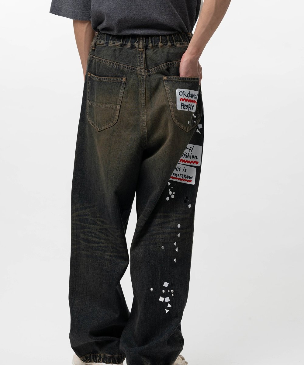 画像2: Maison MIHARA YASUHIRO Embellished Sticker Denim Pants (2)