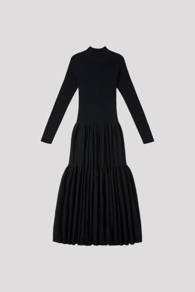 画像1: CFCL CASCADES MOCKNECK LONG SLEEVE DRESS(BLACK) (1)