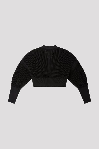 画像2: CFCL LATTICE CROPPED CARDIGAN(BLACK) (2)
