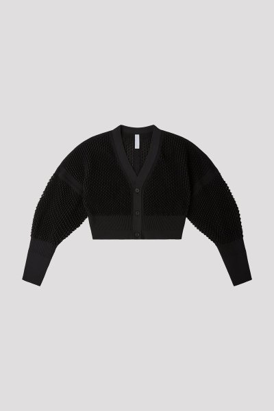 画像1: CFCL LATTICE CROPPED CARDIGAN(BLACK) (1)
