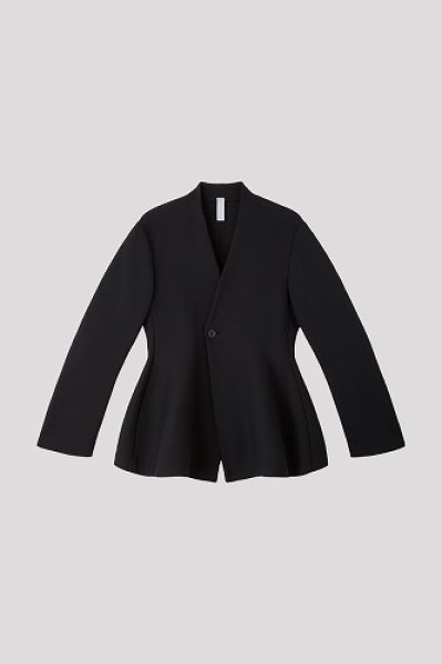 画像1: CFCL MILAN COLLARLESS FLARE JACKET(BLACK) (1)