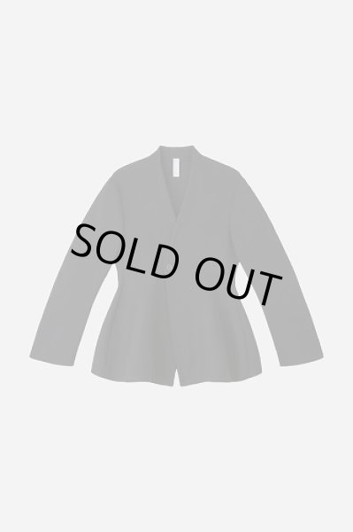 画像1: CFCL MILAN COLLARLESS FLARE JACKET(BLACK) (1)