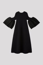 画像2: CFCL POTTERY LUCENT LONG BELL SLEEVE FLARE DRESS(BLACK) (2)