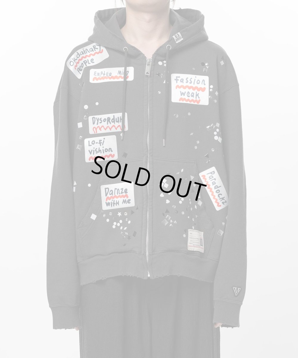 画像3: Maison MIHARA YASUHIRO Embellished Sticker Zip-Up Hoodie (3)