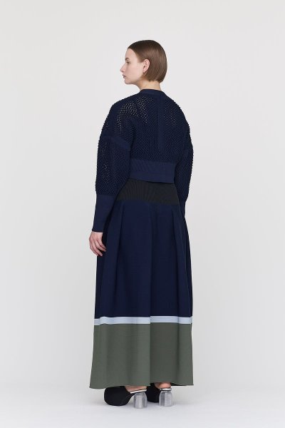 画像3: CFCL LATTICE CROPPED CARDIGAN(NAVY) (3)