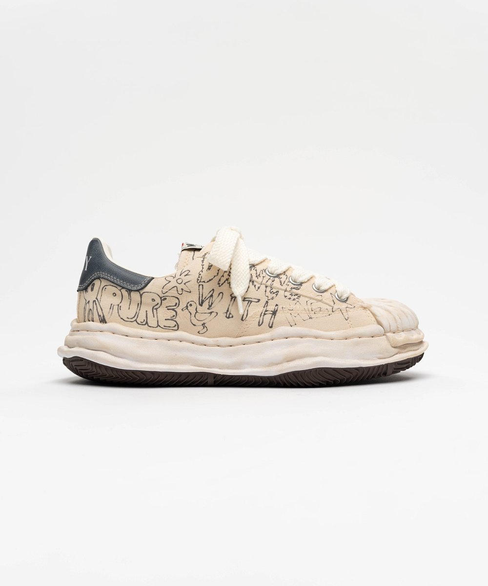 画像1: maison MIHARA YASUHIRO "BLAKEY" OG Sole Graffiti Printed Canvas Low_top Sneaker(A16FW730) (1)