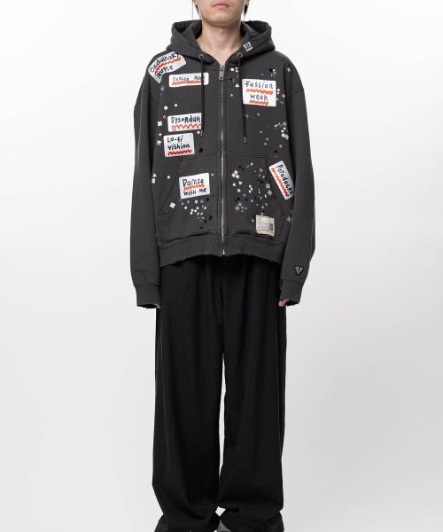 画像3: Maison MIHARA YASUHIRO Embellished Sticker Zip-Up Hoodie (3)