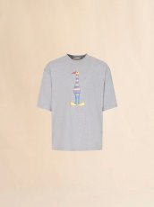 画像1: MARNI Marni Animal Alphabet "I"プリント グレー コットンTシャツ (1)