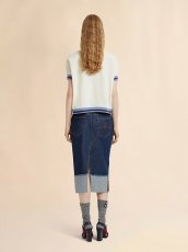 画像3: MARNI ブルー デニム インサイドアウトミディスカート (3)