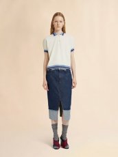 画像2: MARNI ブルー デニム インサイドアウトミディスカート (2)