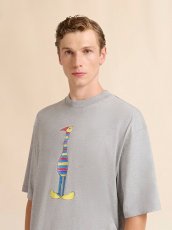 画像4: MARNI Marni Animal Alphabet "I"プリント グレー コットンTシャツ (4)