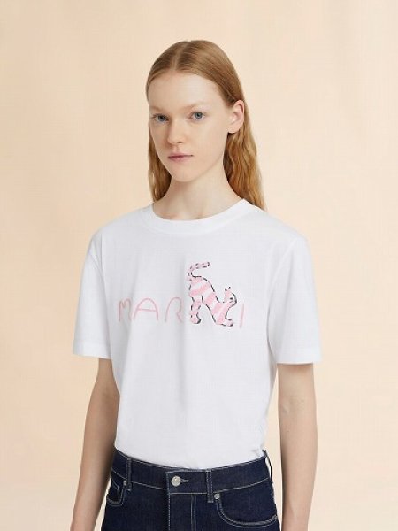 画像2: MARNI Animal Alphabetロゴ Tシャツ (2)