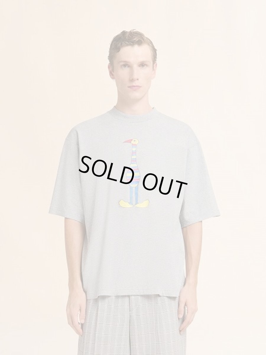 画像2: MARNI Marni Animal Alphabet "I"プリント グレー コットンTシャツ (2)