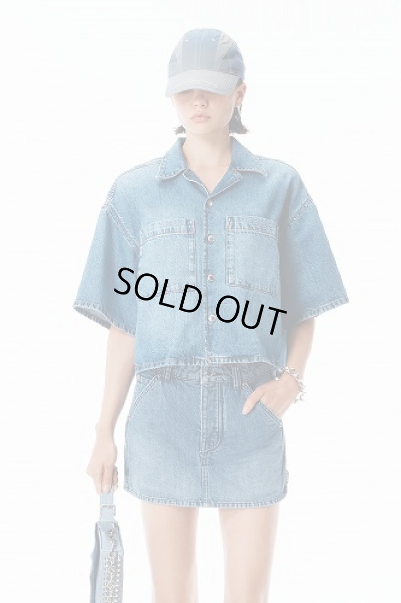 画像2: alexanderwang クロップド デニムシャツ (2)