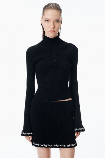 画像1: alexanderwang ロングスリーブ ラッフルヘム タートルネック (1)
