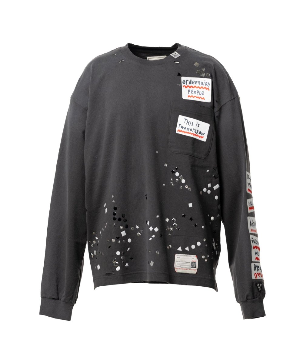 画像1: Maison MIHARA YASUHIRO Embellished Sticker Long Sleeve T-shirt (1)