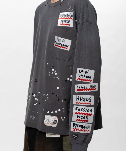画像7: Maison MIHARA YASUHIRO Embellished Sticker Long Sleeve T-shirt (7)