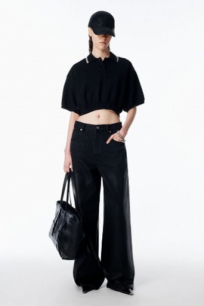 画像5: alexanderwang クロップド シンチ コットンポロ (5)