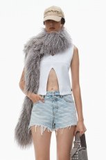 画像1: alexanderwang エイジドグレーデニム バイトロゴ ショーツ (1)