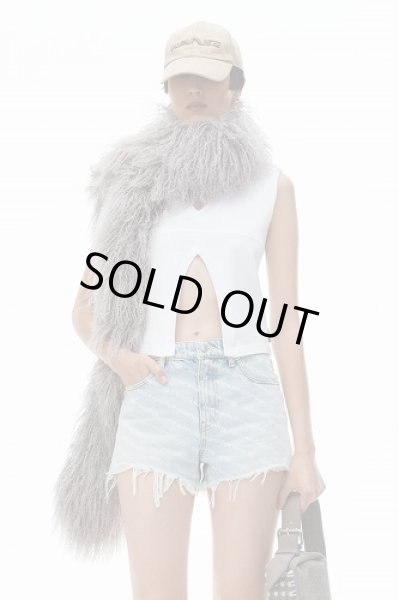 画像1: alexanderwang エイジドグレーデニム バイトロゴ ショーツ (1)