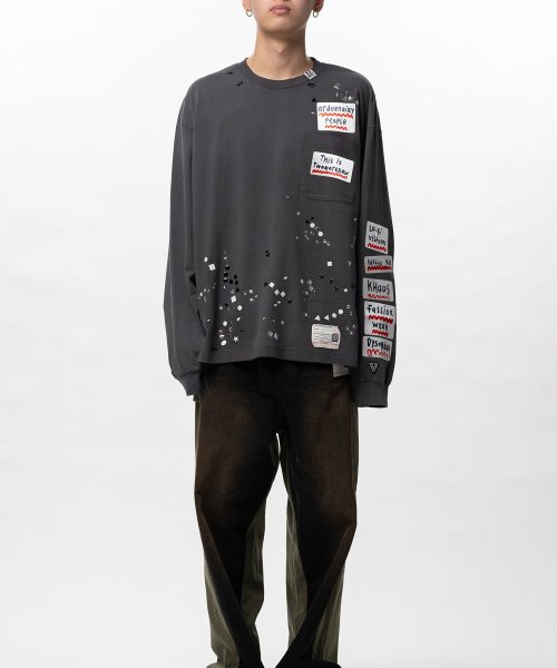 画像4: Maison MIHARA YASUHIRO Embellished Sticker Long Sleeve T-shirt (4)