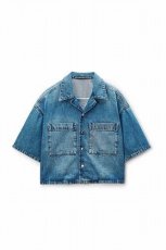 画像1: alexanderwang クロップド デニムシャツ (1)
