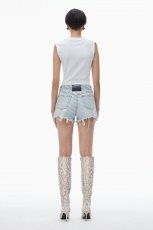 画像6: alexanderwang エイジドグレーデニム バイトロゴ ショーツ (6)