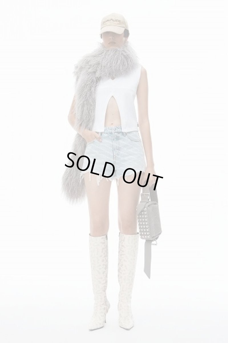 画像5: alexanderwang エイジドグレーデニム バイトロゴ ショーツ (5)