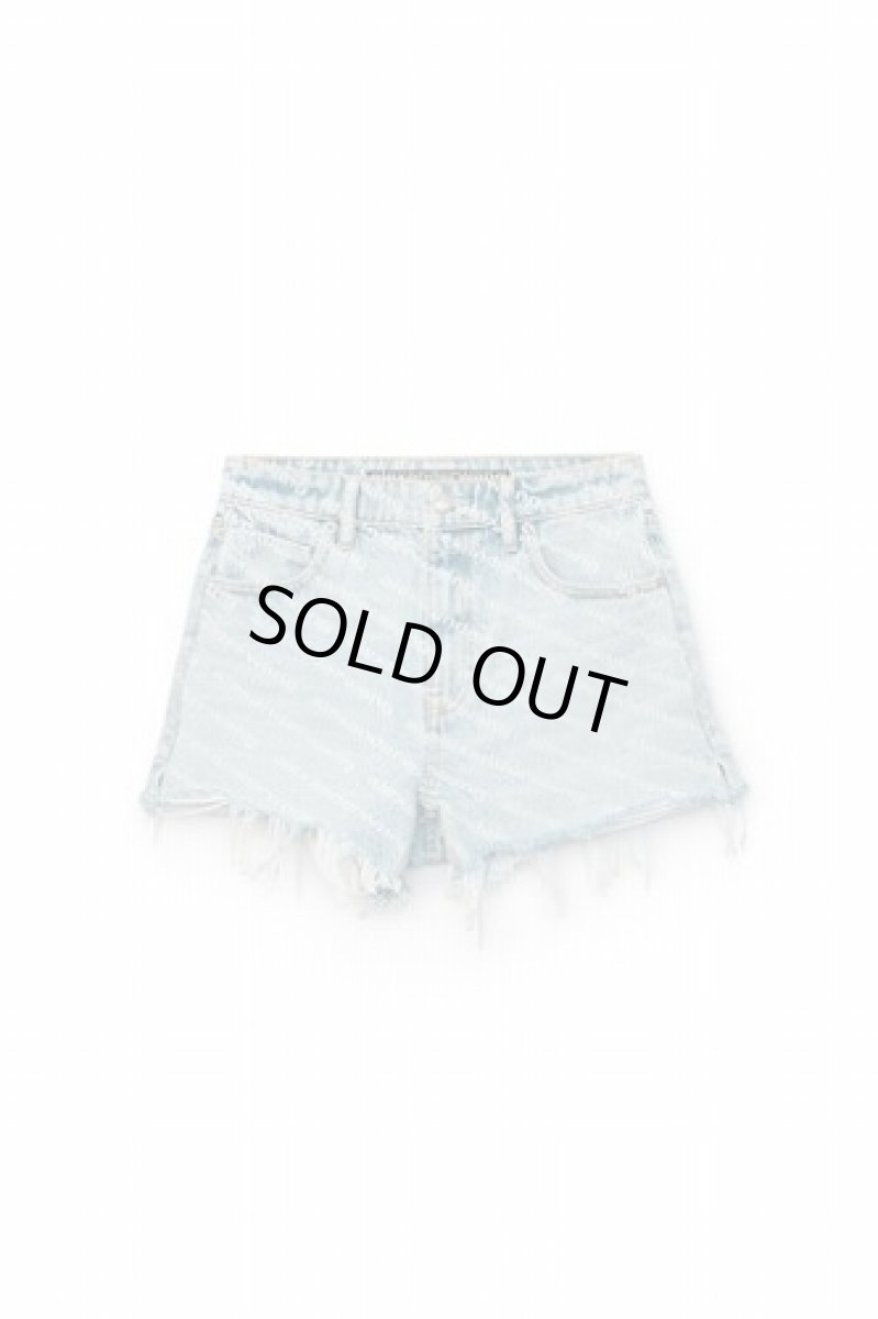 画像2: alexanderwang エイジドグレーデニム バイトロゴ ショーツ (2)