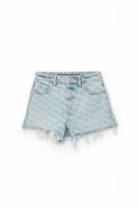 画像2: alexanderwang エイジドグレーデニム バイトロゴ ショーツ (2)