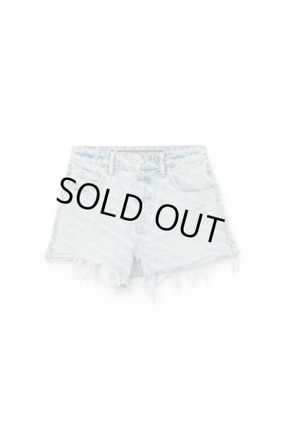 画像2: alexanderwang エイジドグレーデニム バイトロゴ ショーツ (2)