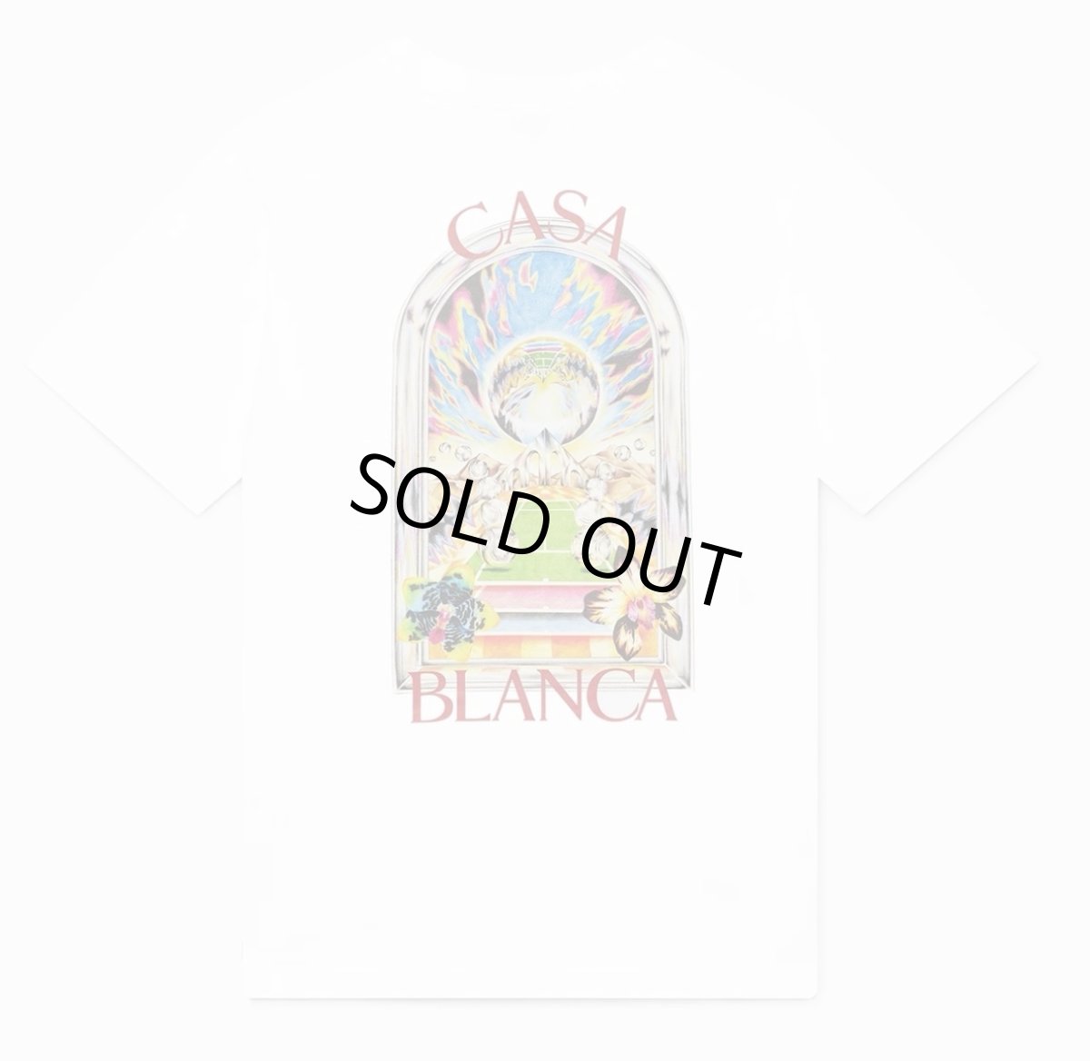 画像1: CASABLANCA White Tennis Landscape Short Sleeve T‑Shirt (1)
