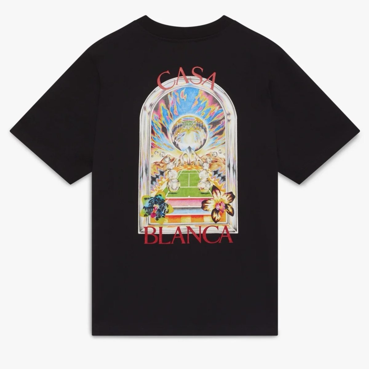 画像2: CASABLANCA White Tennis Landscape Short Sleeve T‑Shirt (2)
