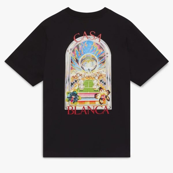 画像2: CASABLANCA White Tennis Landscape Short Sleeve T‑Shirt (2)