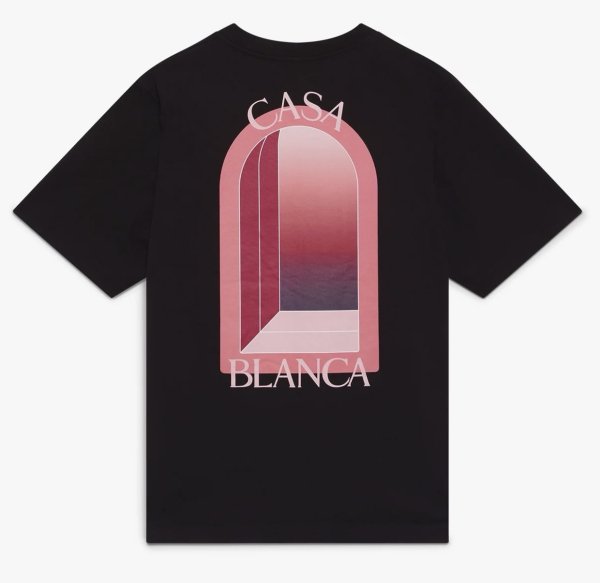 画像1: CASABLANCA Black & Pink Arches Short Sleeve T‑Shirt (1)