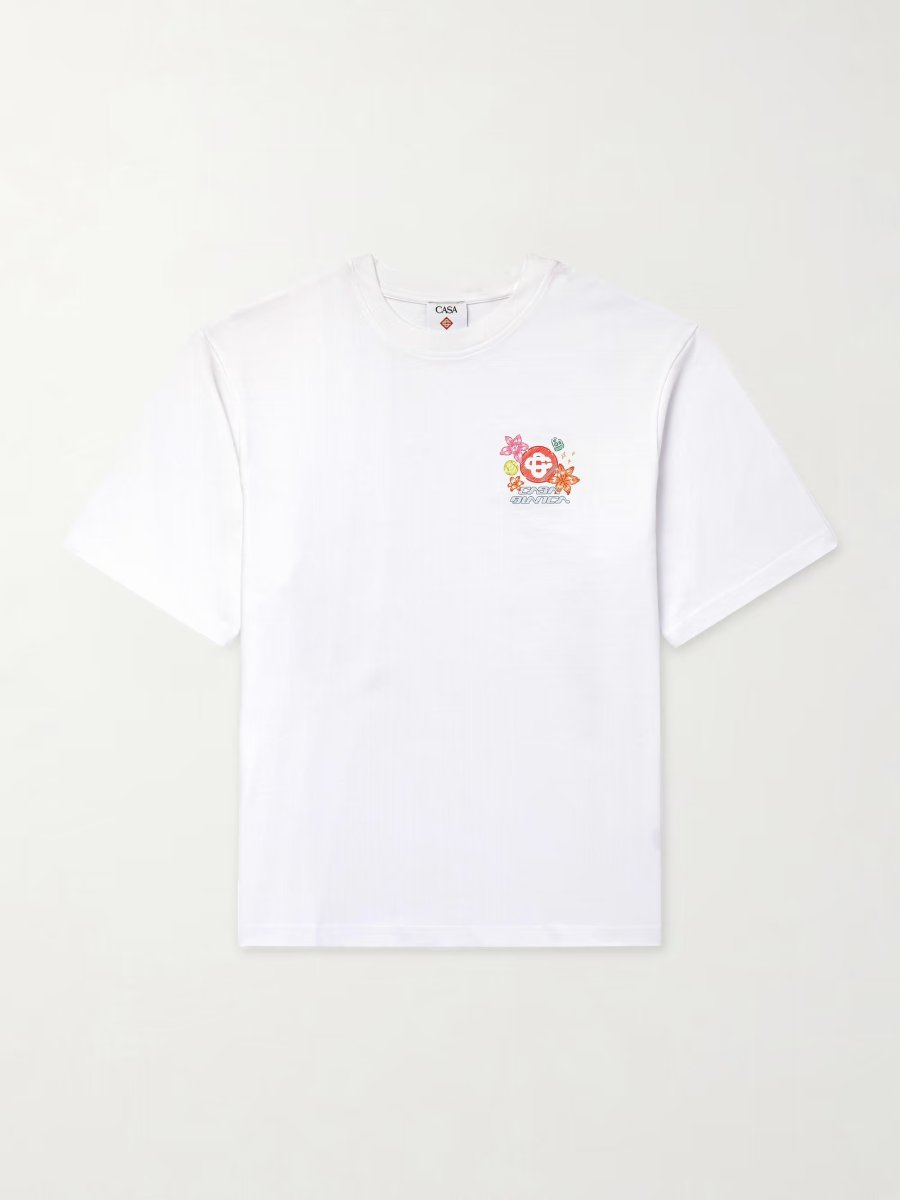 画像1: CASABLANCA Collage D’Icones Printed Organic Cotton-Jersey T-Shirt (1)