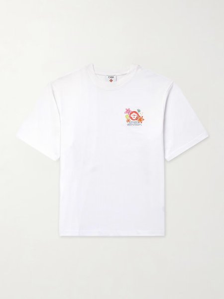 画像1: CASABLANCA Collage D’Icones Printed Organic Cotton-Jersey T-Shirt (1)